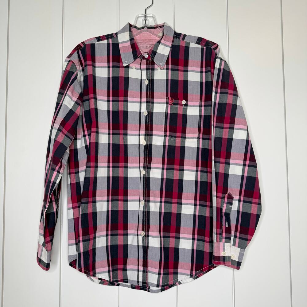 Wrangler 20X Western pink/purple Plaid Cowgirl Shirt LG.
